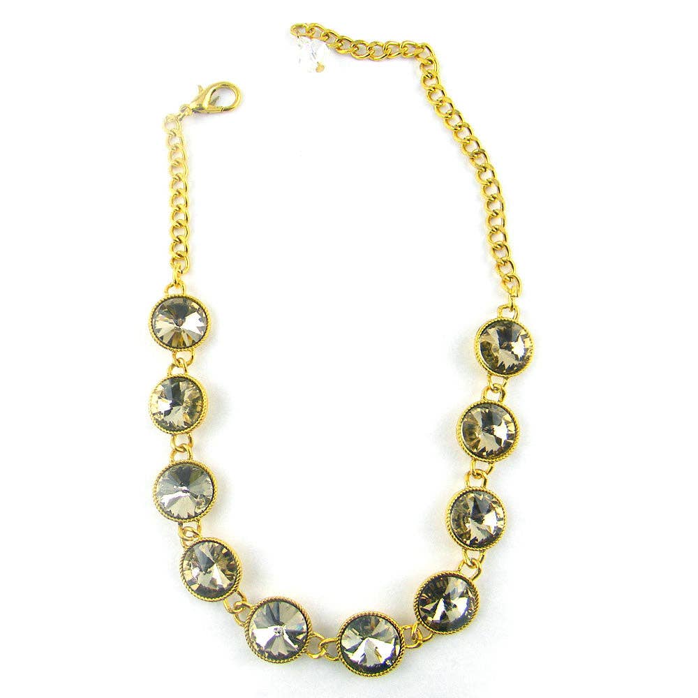 BOT150103-01GD/GD ROUND CRYSTAL LINKED BOOT CHAIN