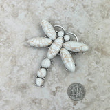 BCH221015-01-WHITE      Silver with white stone dragonfly Broock