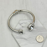 BRS240212-29                  Silver metal with clear crystal Bracelet