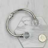 BRS240212-30                Silver metal with black crystal Bracelet
