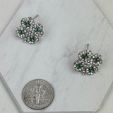 ERS230814-01     Crystal flower Earrings