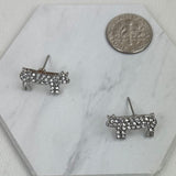 ERS230814-02   Clear Crystal piggy Earrings