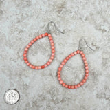 ERZ221025-13	   Orange coral teardrop hoop Earrings