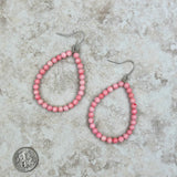 ERZ221025-15	Light pink coral teardrop hoop Earrings