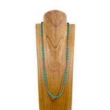 NKY240427-06                33 Inches silver Navajo pearl with green turquoise round stone beads Necklace