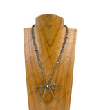 NKY250109-29                19 inches copper Navajo pearl beads with butterfly tie Necklace