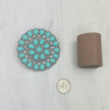 WRS240615-19                   Silver metal with blue turquoise stone wild rag slide