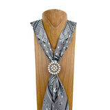 WRS240615-20                Silver metal with white turquoise stone wild rag slide