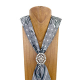 WRS240615-32               Silver metal with white turquoise stone wild rag slide