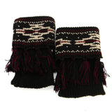 BOOTCUFF001   WESTERN PRINT W/TASSEL BOOT CUFF/ BLACK