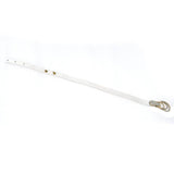 BOT005 WHT   LEATHER BOOT CHARM W/CRYSTAL BUCKEL