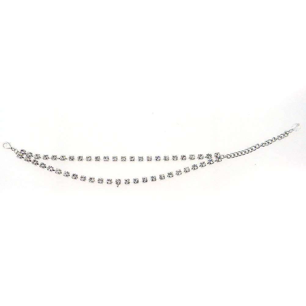 BOT007  2-STRAND CRYSTAL BOOT CHAIN