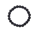 BR190515-03     Black with white granite 8mm real stone bracelet