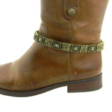 BOT161005-02  VINTAGE BEAD AND CRYSTAL STRECH BOOT CHAIN