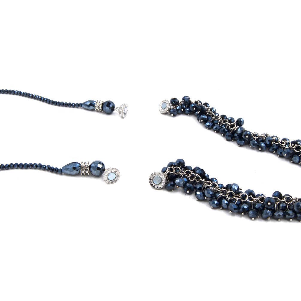 Half hemtite crystal bead necklace transerable to choker, half hematite crystal beads transferable to bracelets