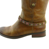 BOT161005-01  VINTAGE BEAD AND CRYSTAL STRECH BOOT CHAIN