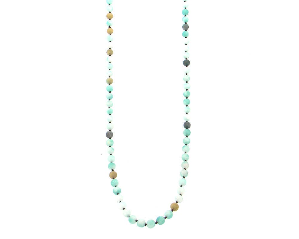 NKS170715-06  10MM 36" Rearl Stone Hand-knotted Necklace