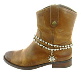 BOT160418-06  2-STRAND CRYSTAL W/SPUR CHARM BOOT CHAIN