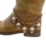 BOT151029-02 COP 5-Skull Charm Boot Chain