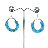 ERS170801-01TQ  TQ COLOR SEED BEADS ROUND CIRCLE EARRING