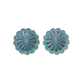 ER220330-08 Patina Copper Flower Shape Earring