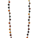 NKS160110-01  8MM AGATE HAND CORCHED LONG NECKLACE