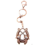 KC-002 COPPER PLATING HORSESHOE WITH TWO GUNS CHARM KEY CHAIN/KEY FINDER