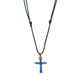 NK150806-01 RBUL   "CIRCLE G"  WIRED CROSS NECKLACE