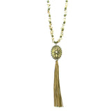 NKS170515-01   White TQ Chips with CCP Beads, Concho/Tassel Pendant