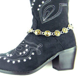 BOT150103-01LBRN ROUND CRYSTAL LINKED BOOT CHAIN