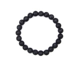 BR190515-03  Black with White Granite Real Stone Bracelet