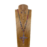 AK660PP               36'' Crystal beads with large cross pendent Necklace Set