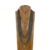 AN5418-SB                 Six silver Navajo pearl beads strings Necklace set