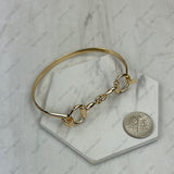 BB1012-GD           Golden metal horse bite bangle