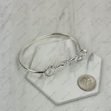 BB1012-SL              silver metal horse bite bangle