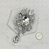 BC101217-11-BLACK           Silver with black and clear crystal brooch