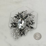 BC110411-06-CLEAR           Silver with clear crystal brooch
