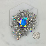 BC110411-06-CLEAR           Silver with clear crystal brooch