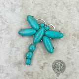 BCH221015-01-BLUE     Silver with Blue turquoise stone dragonfly Broock