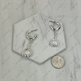BE1034-SL          Silver metal horse bite Earring