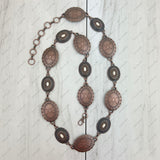 BLT20-BLUE                   Silver metal with blue turquoise stone chain belt