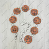 BLT220120-02-BLUE         27 inches silver metal with blue turquoise stone concho belt