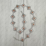 BLT220630-05-BLUE       40 inches silver metal with blue turquoise stone square link chain belt