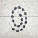 BLT220630-06-BLUE        39 Inches long blue turquoise stone conchos adjustable chain belt