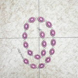 BLT220630-06-BLUE        39 Inches long blue turquoise stone conchos adjustable chain belt