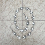 BLT220630-06-BLUE        39 Inches long blue turquoise stone conchos adjustable chain belt