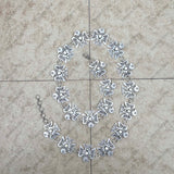 BLT230225-01-BLUE      39 Inches long silver metal with blue turquoise stone eagles adjustable chain belt