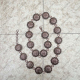 BLT230225-02-SILVER     39 Inches long silver metal flower conchos adjustable chain belt