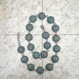 BLT230225-02-SILVER     39 Inches long silver metal flower conchos adjustable chain belt