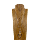 BN1154-GD           24'' Golden metal chain with horse bite pendant Necklace